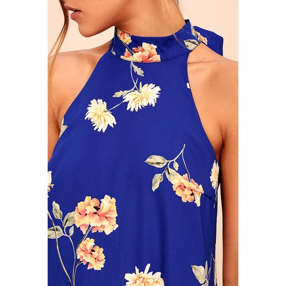 🌸 “Flower Power” Halter Bow Tie Print Swing Dress - Picture 13 of 16